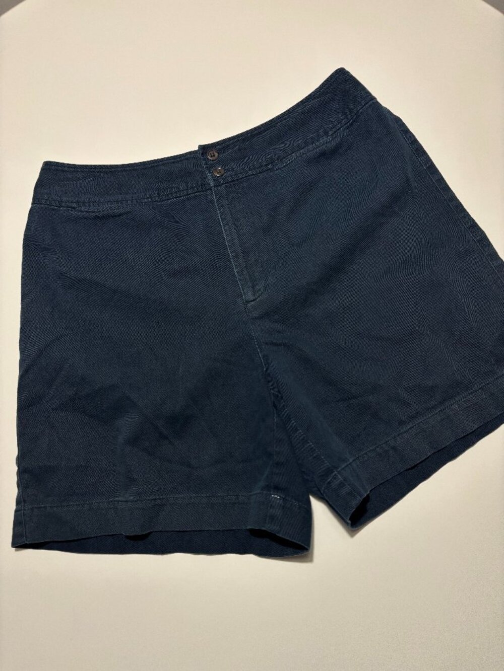 Liz Claiborne Navy Blue Coastal Sailor Nautical Cotton High Rise Shorts